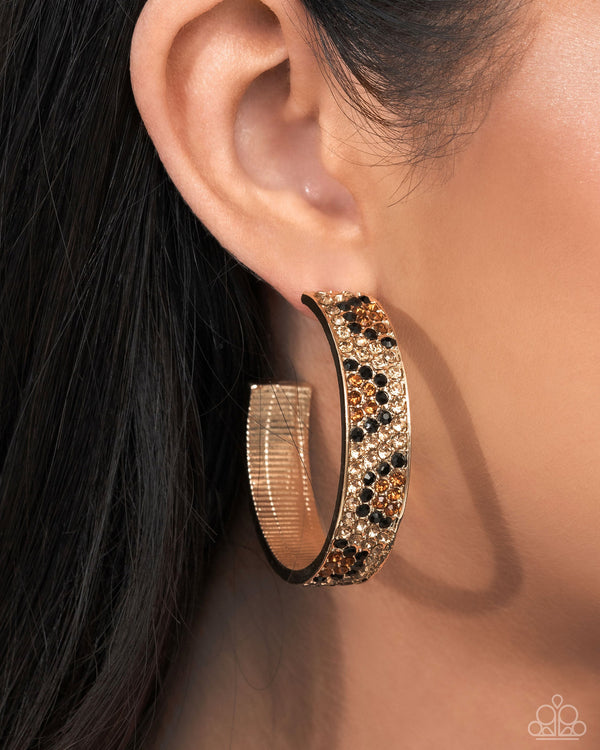 Cheetah Clique Gold Hoop Earrings Paparazzi Accessories