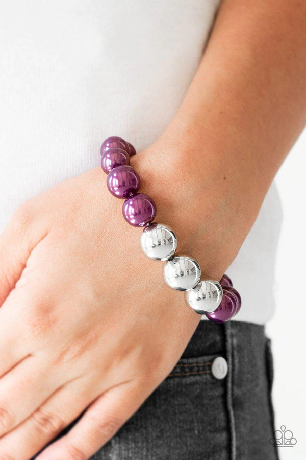all dressed uptown blue paparazzi Purple Bracelet Uptown talker