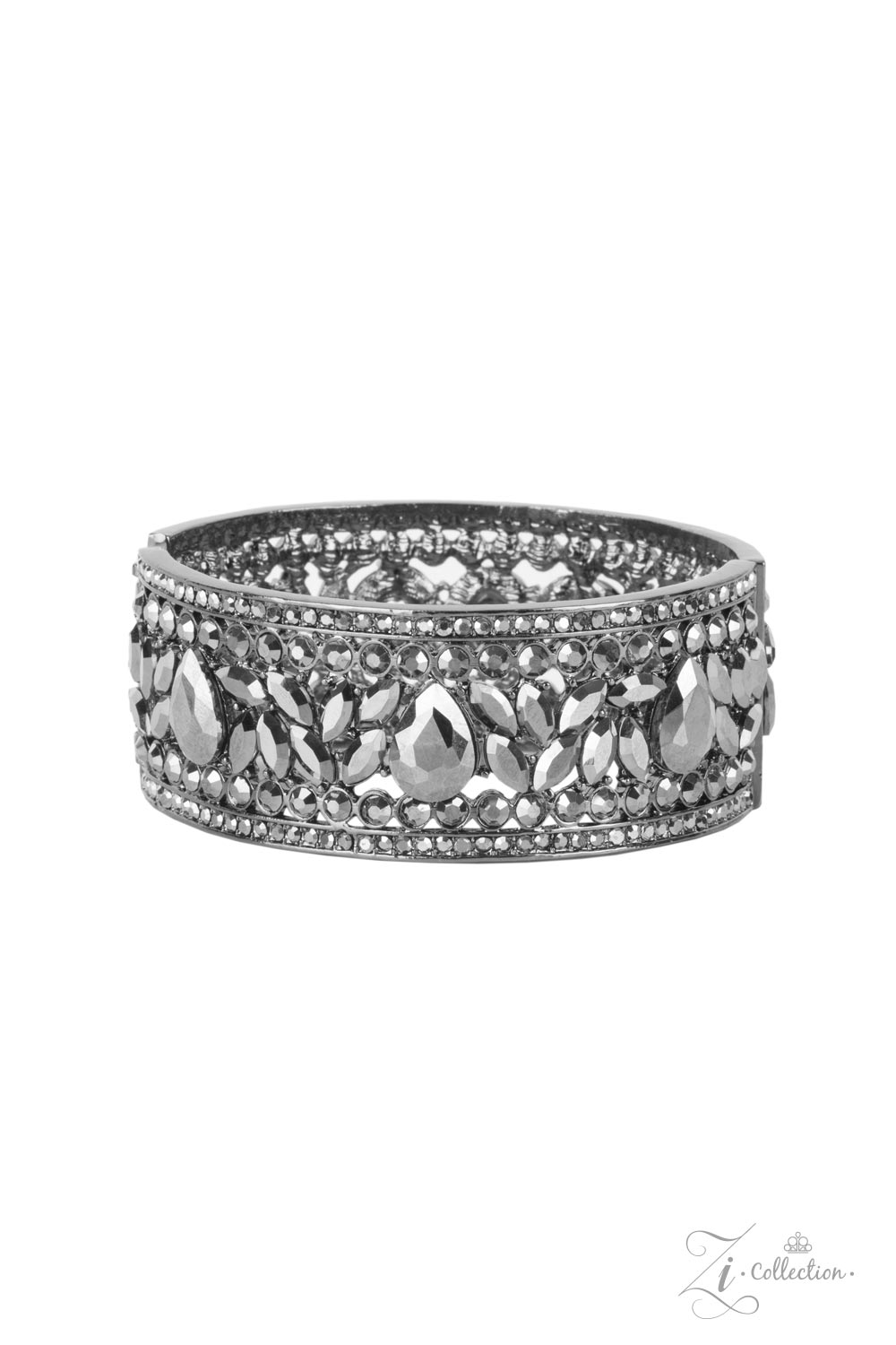 After Party Powerhouse Gunmetal Black Zi Collection Hinged Bracelet - Paparazzi Accessories