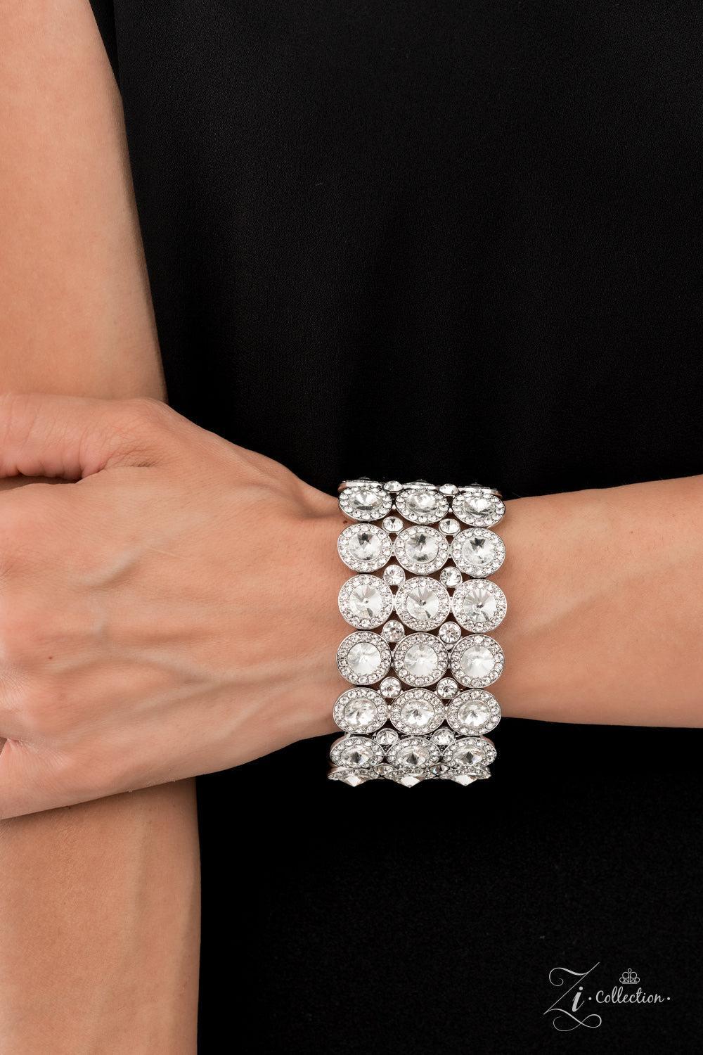 Celebratory Sparkle White Rhinestone Zi Collection Bracelet - Paparazzi Accessories