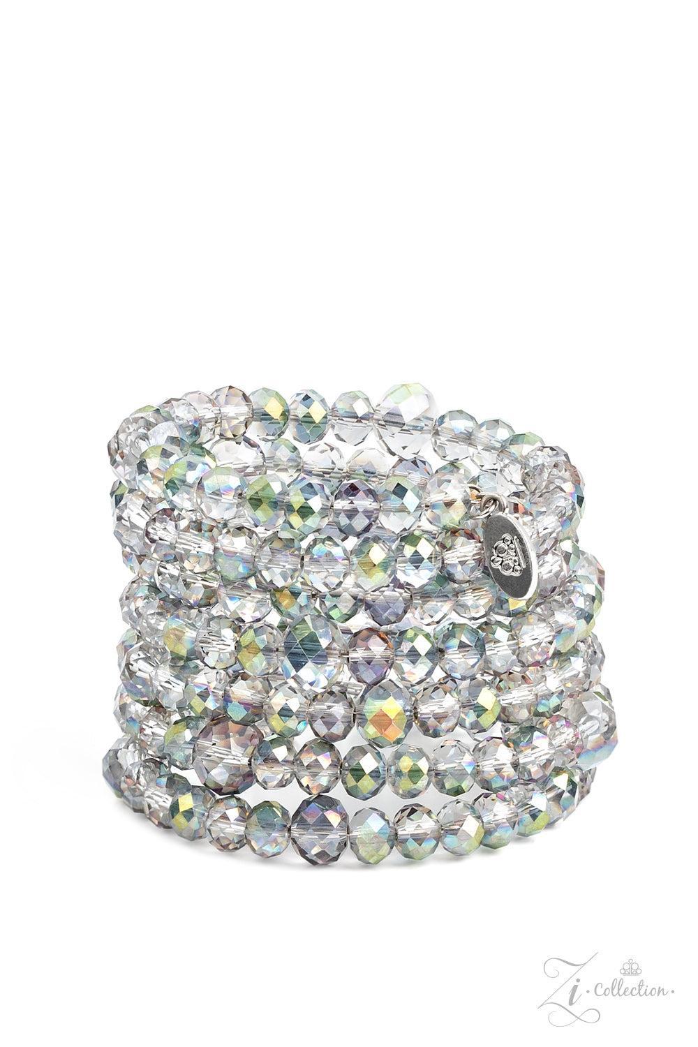 Inner Radiance Multi Oil Spill and Hematite Zi Collection Coil Bracelet - Paparazzi Accessories