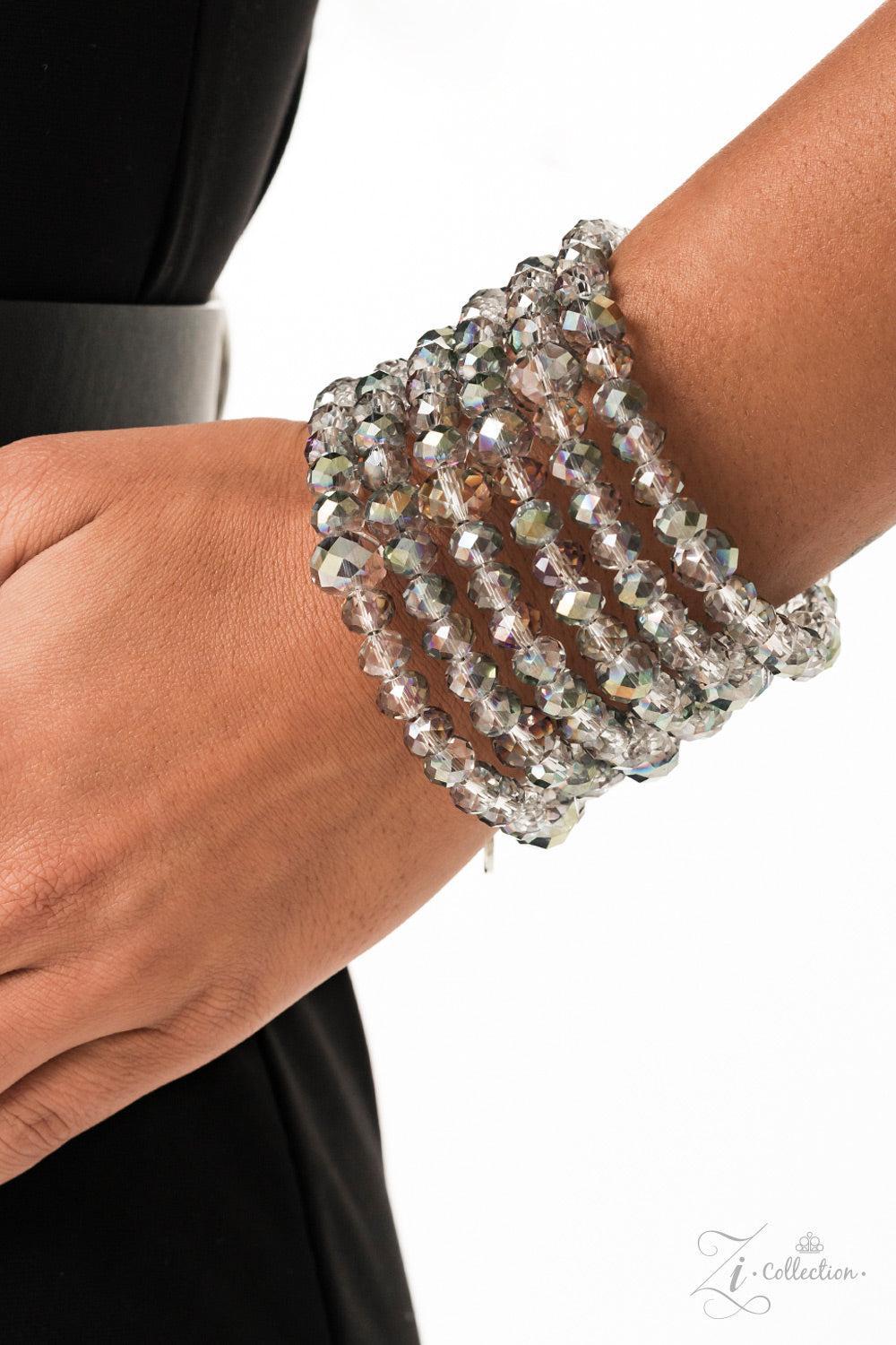 Inner Radiance Multi Oil Spill and Hematite Zi Collection Coil Bracelet - Paparazzi Accessories