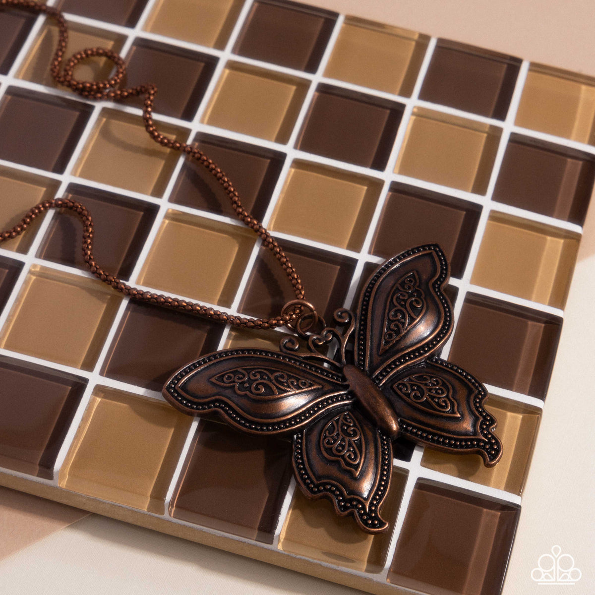 Aerial Attraction Copper Butterfly Necklace - Paparazzi Accessories