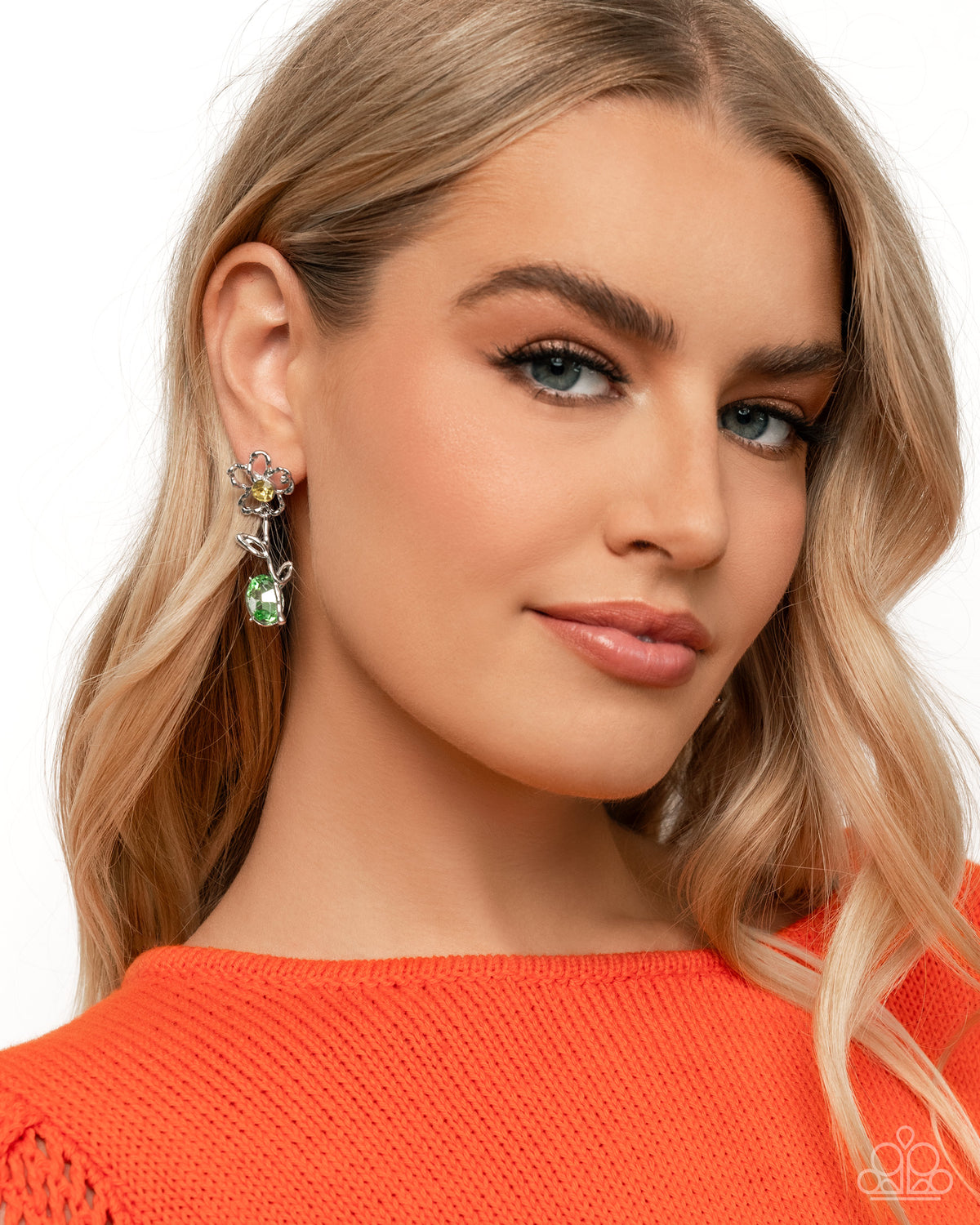 Whimsical Welcome Yellow Rhinestone Flower Earrings - Paparazzi Accessories