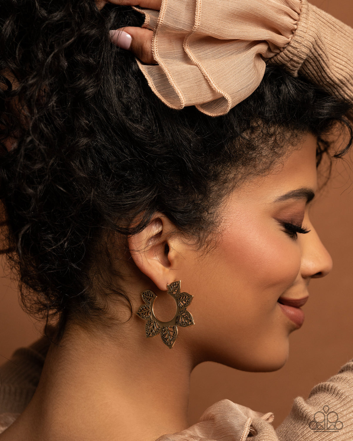 Tangled Tapestry Gold Hoop Earrings - Paparazzi Accessories