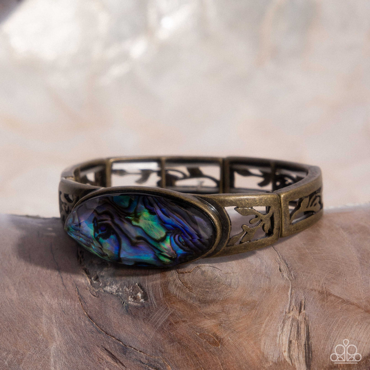 Spliced Santa Fe Brass & Abalone Shell Bracelet - Paparazzi Accessories