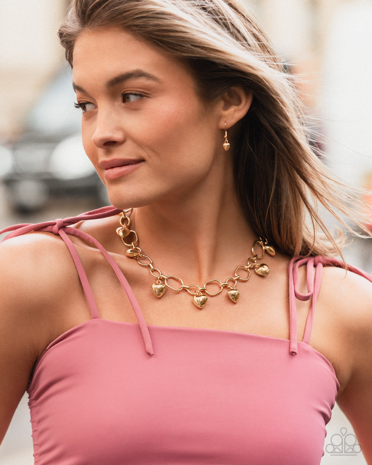 Hey Lover Gold Heart Necklace - Paparazzi Accessories