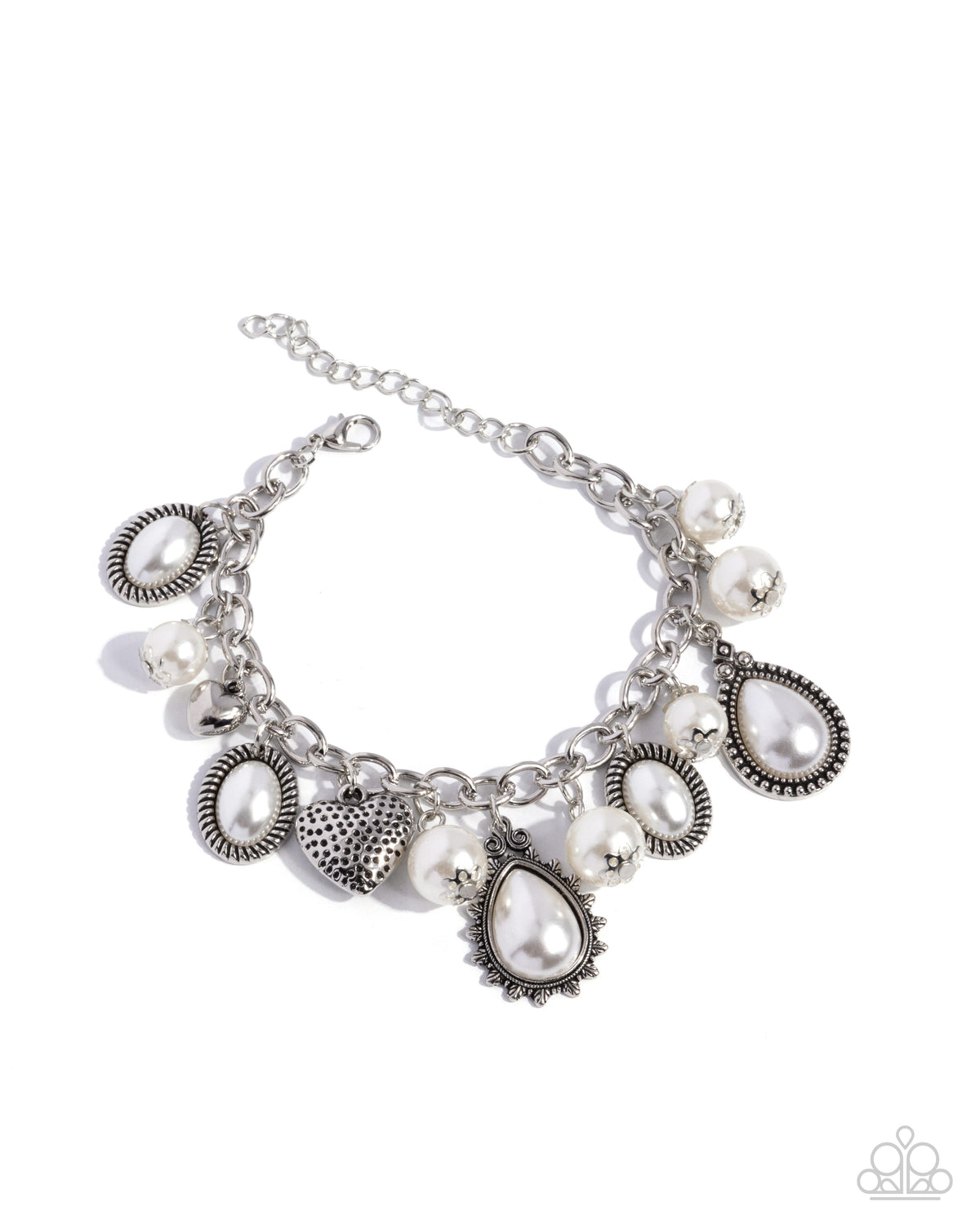 Pearly Pact White Pearl & Heart Necklace & Bracelet Complete Look - Paparazzi Accessories