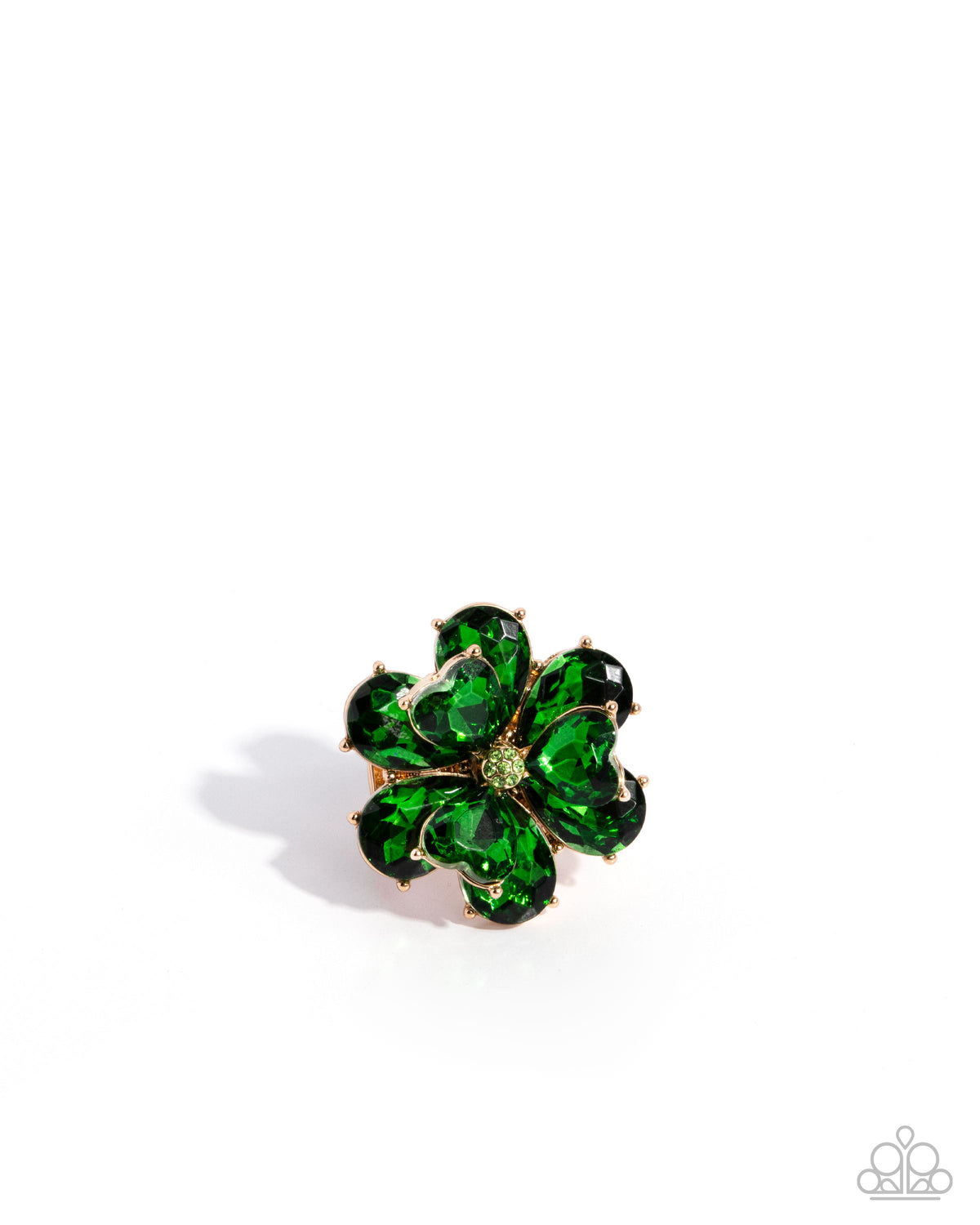 Fortunate Favor & Fortunate Fanfare Green Shamrock Necklace & Ring Set - Paparazzi Accessories