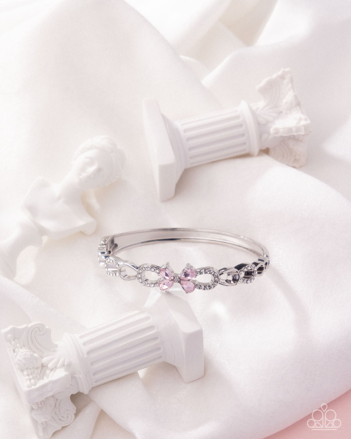 Frame of REFINED Pink Rhinestone Butterfly Bracelet - Paparazzi Accessories