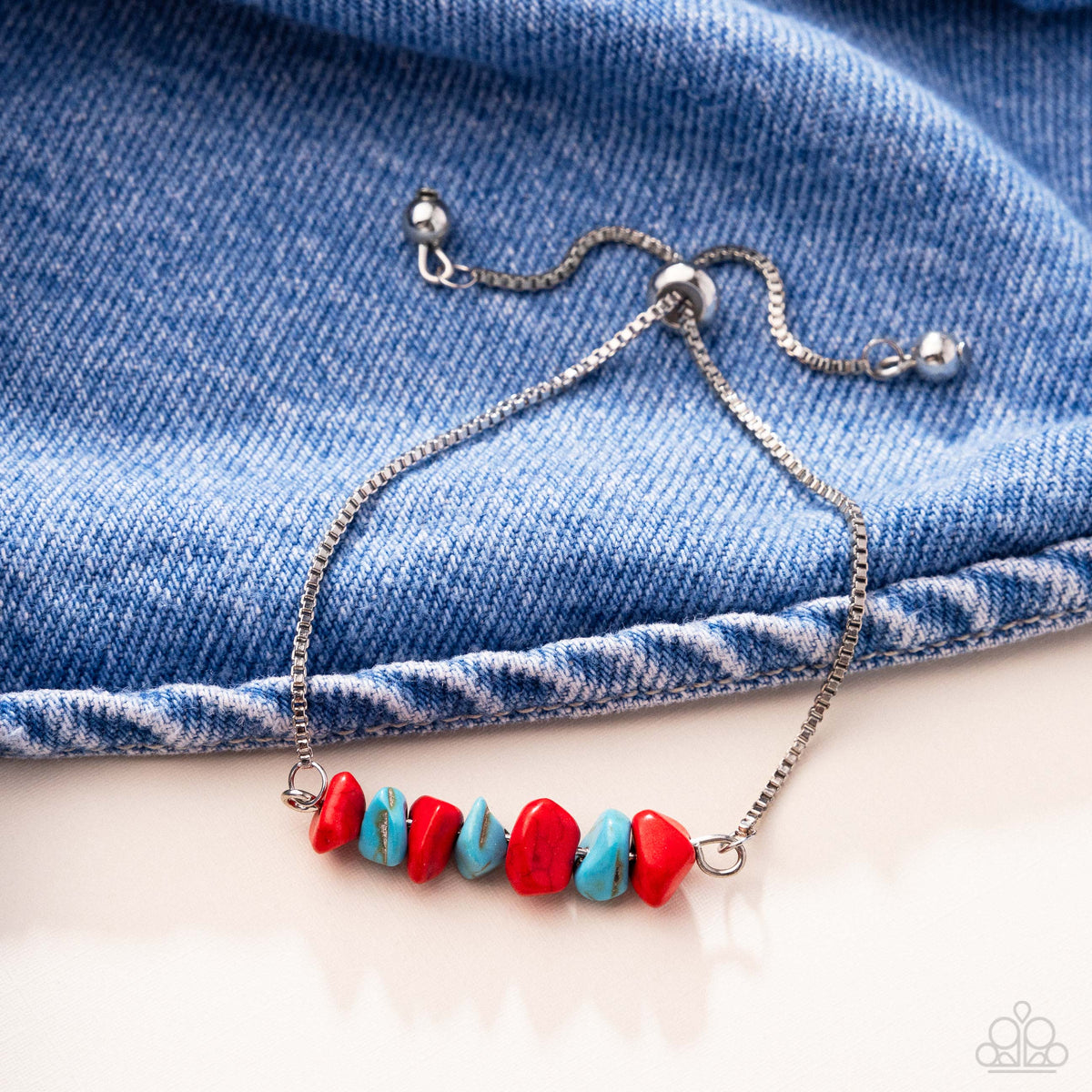 Conquering Canyon Red & Turquoise Stone Bracelet - Paparazzi Accessories