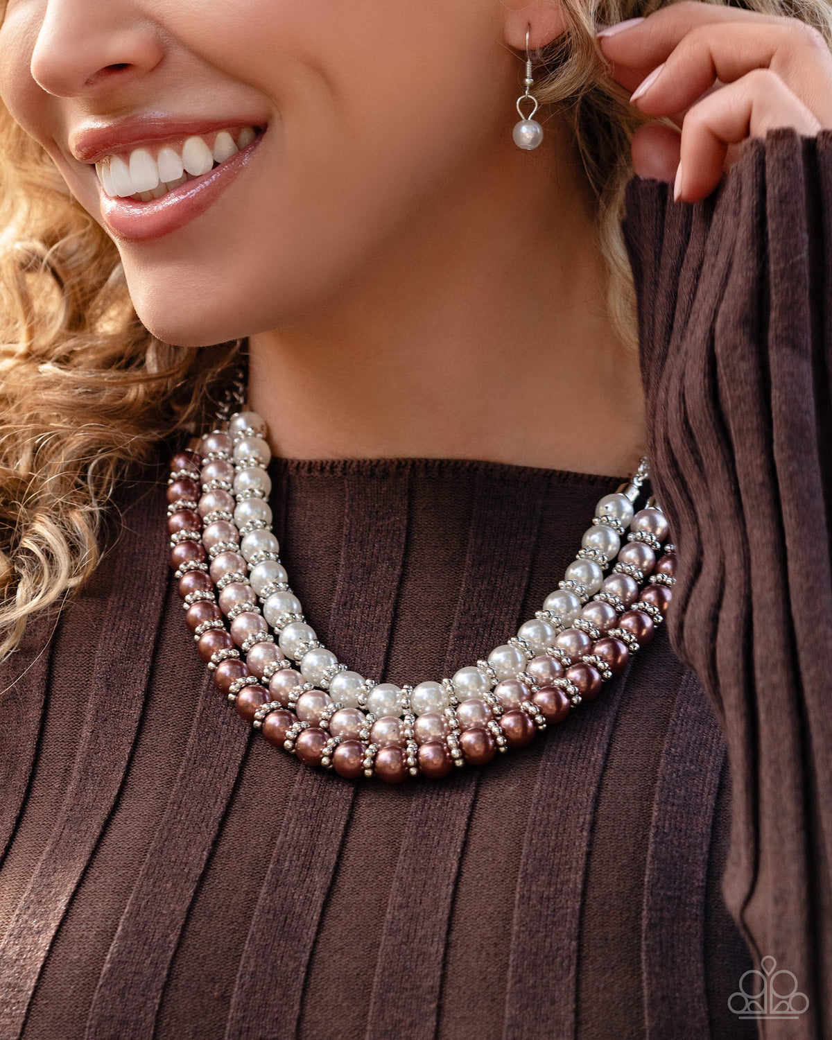 Promising Promenade Brown Pearl Necklace - Paparazzi Accessories