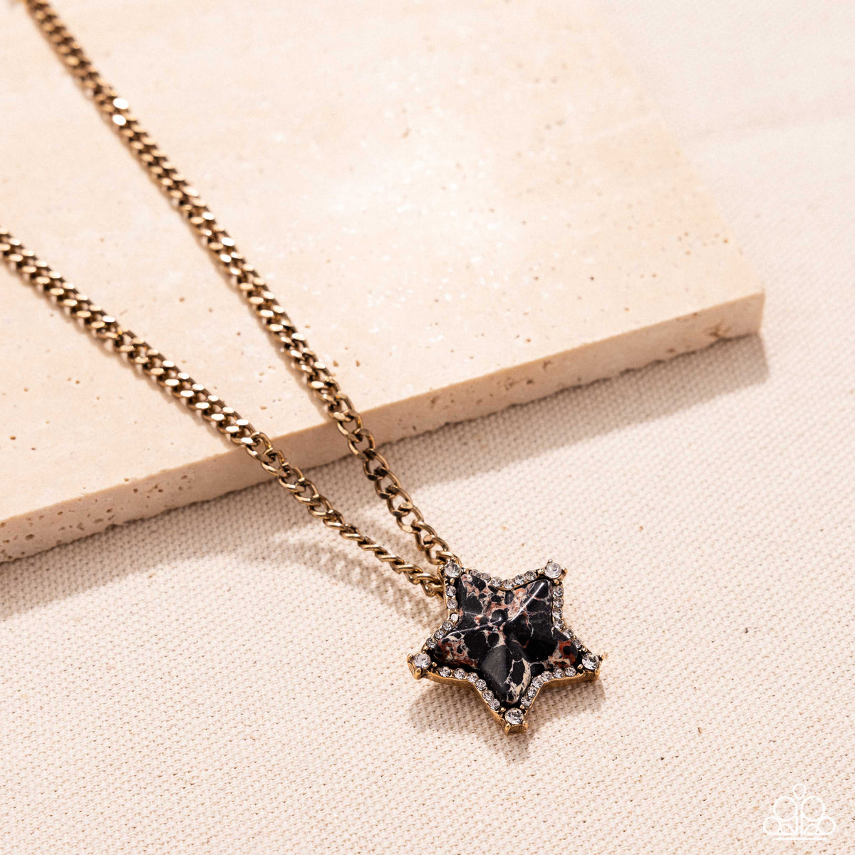 Lone Star Story Black Marble & Gold Necklace - Paparazzi Accessories