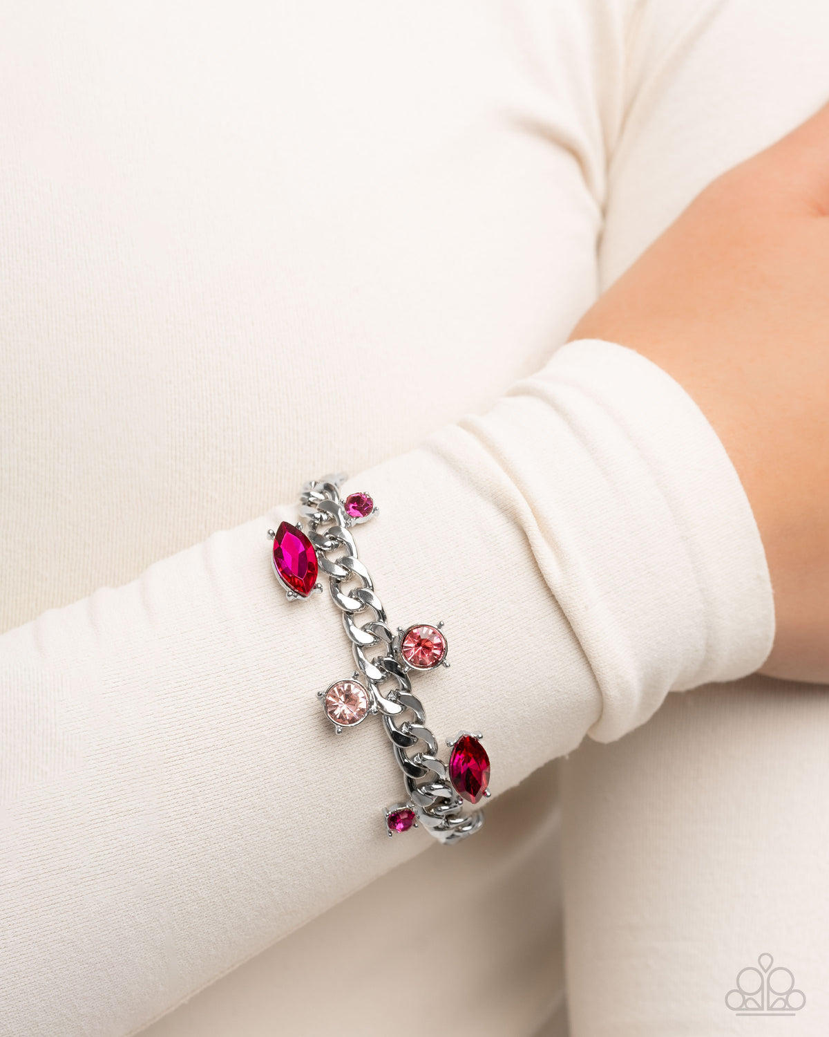 Captivating Chic - Captivating Chance Pink Rhinestone Necklace & Bracelet Set - Paparazzi Accessories