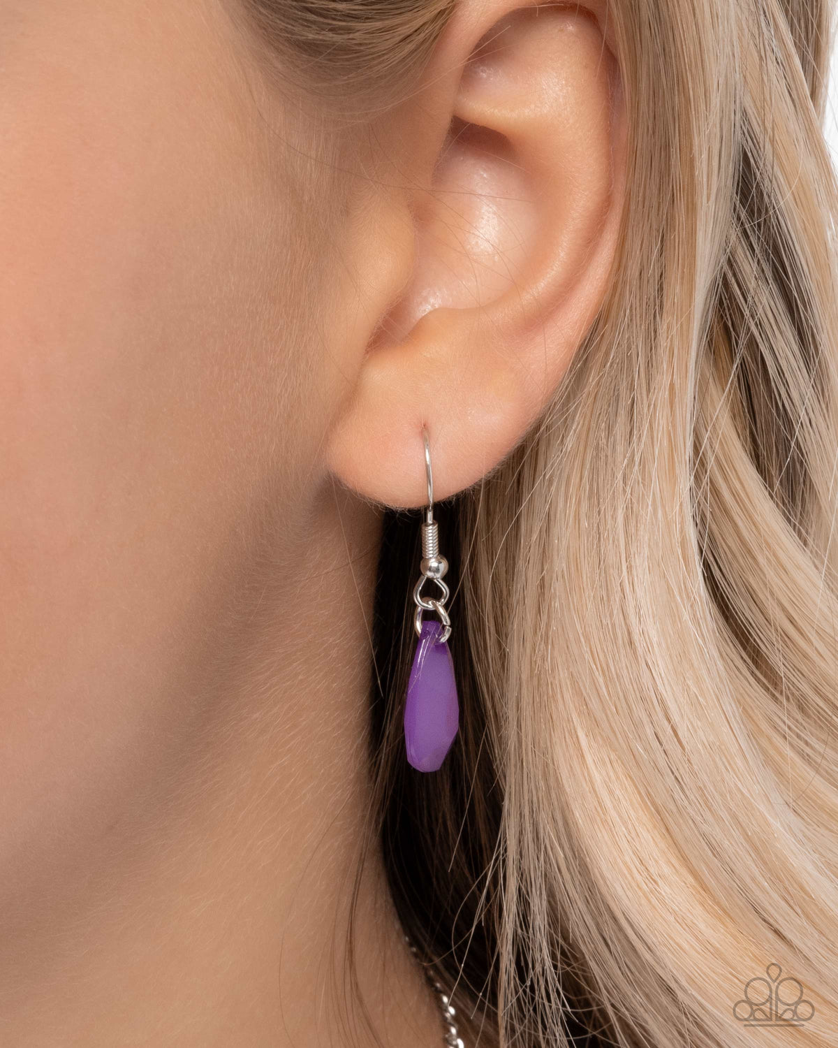 Socialite Statement Purple & White Gem Necklace - Paparazzi Accessories - free matching earrings -CarasShop.com - Paparazzi Jewelry by Cara Jewels