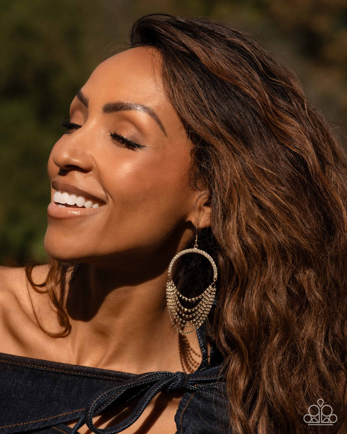 Ostentatious Opulence Gold & White Rhinestone Earrings - Paparazzi Accessories