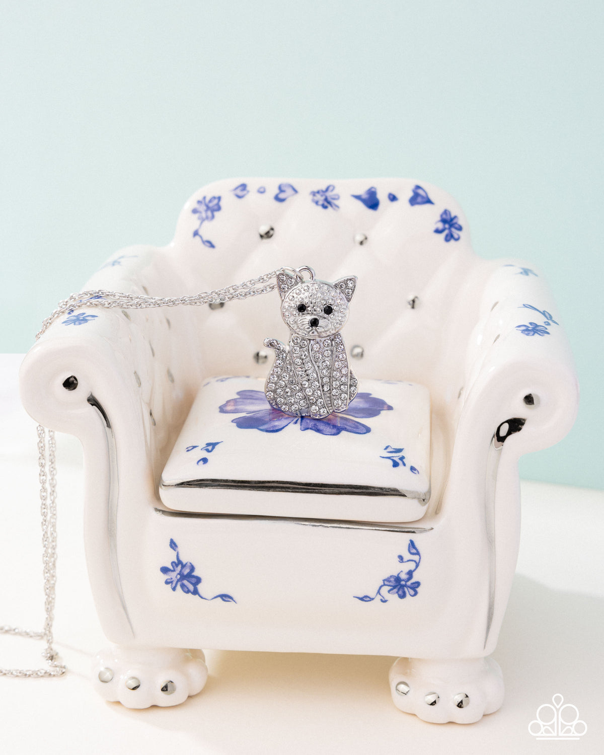 Cat Call White Rhinestone Necklace - Paparazzi Accessories