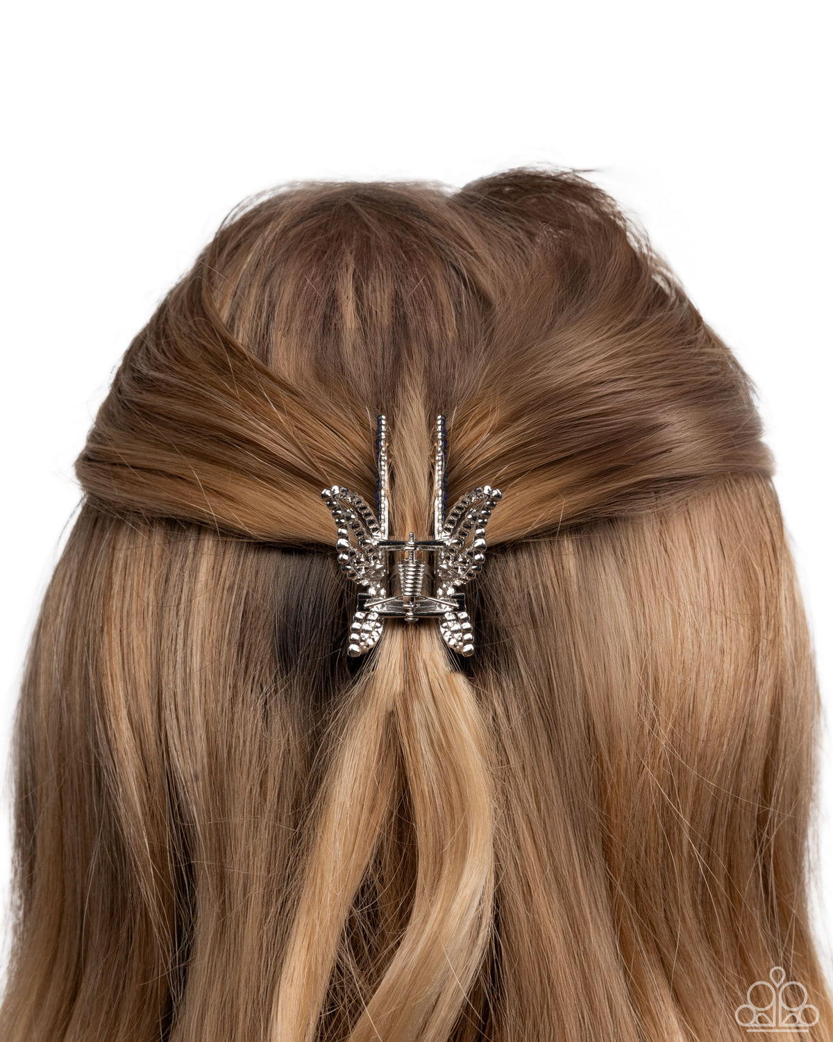 Fluttering Falsetto Blue Rhinestone Butterfly Hair Clip - Paparazzi Accessories