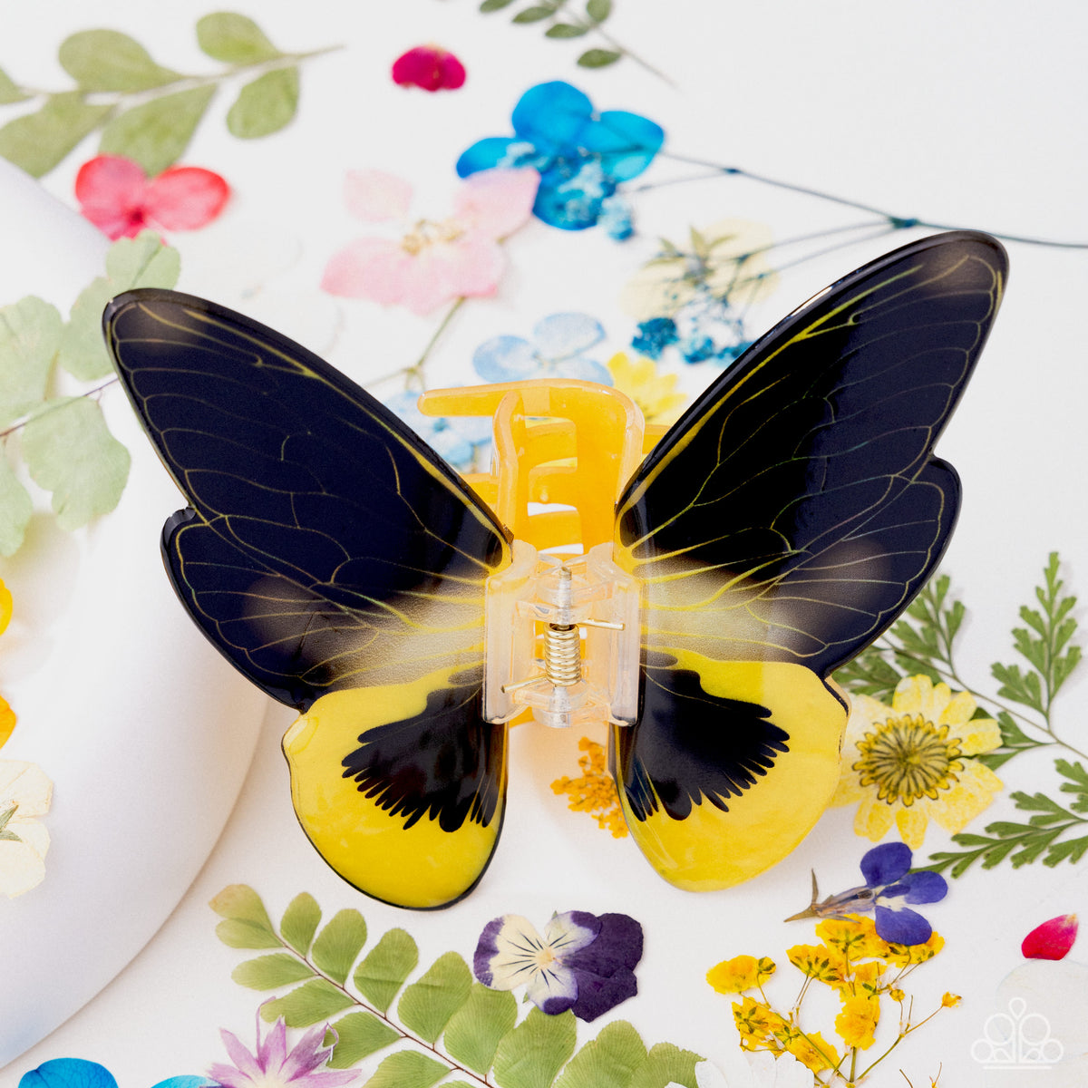 Monarch Model Yellow & Black Butterfly Hair Clip - Paparazzi Accessories