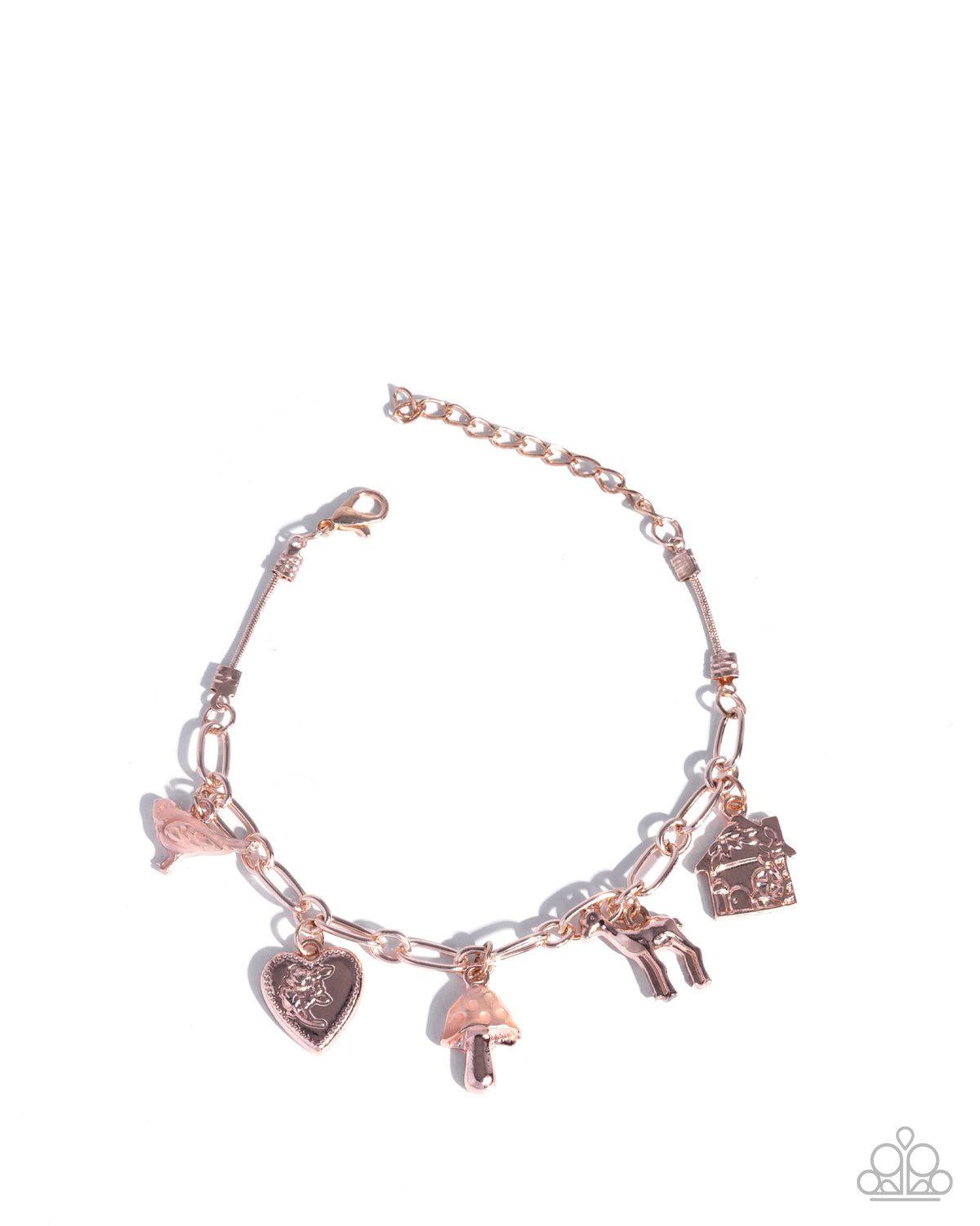 Fairytale Fanfare & Fairytale Flourish Rose Gold Charm Necklace & Bracelet Set - Paparazzi Accessories