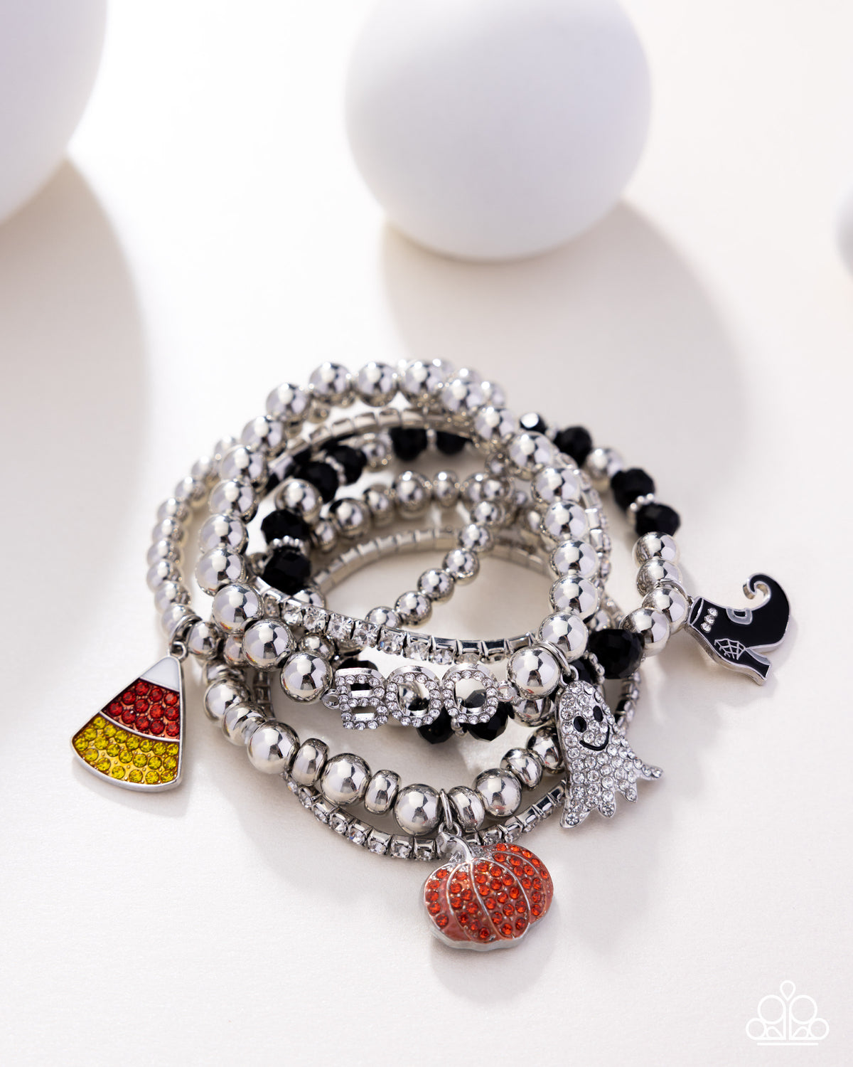 Spooky Shimmer Multi Rhinestone Halloween Themed Bracelet - Paparazzi Accessories