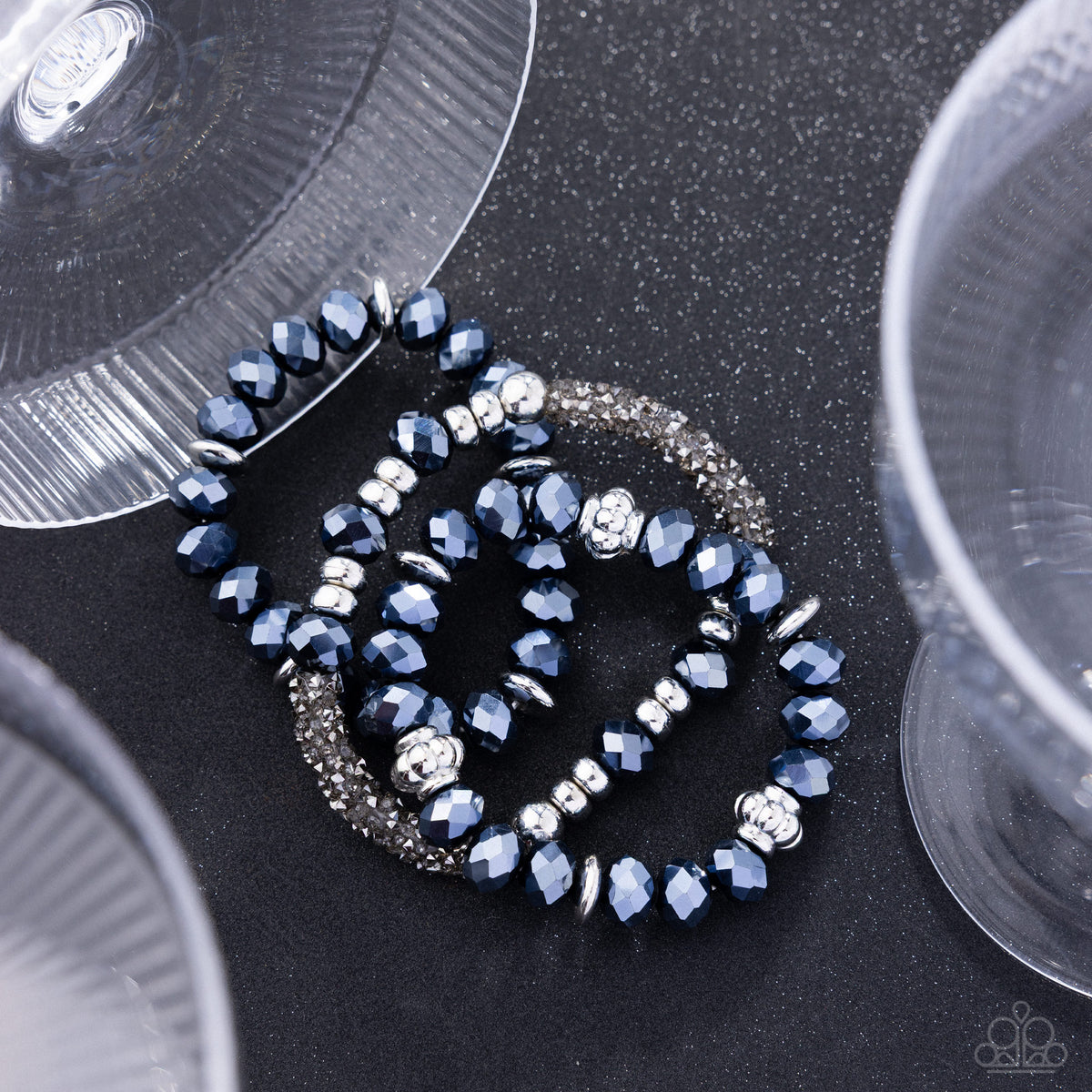 Faceted Fusion Blue Bracelet - Paparazzi Accessories