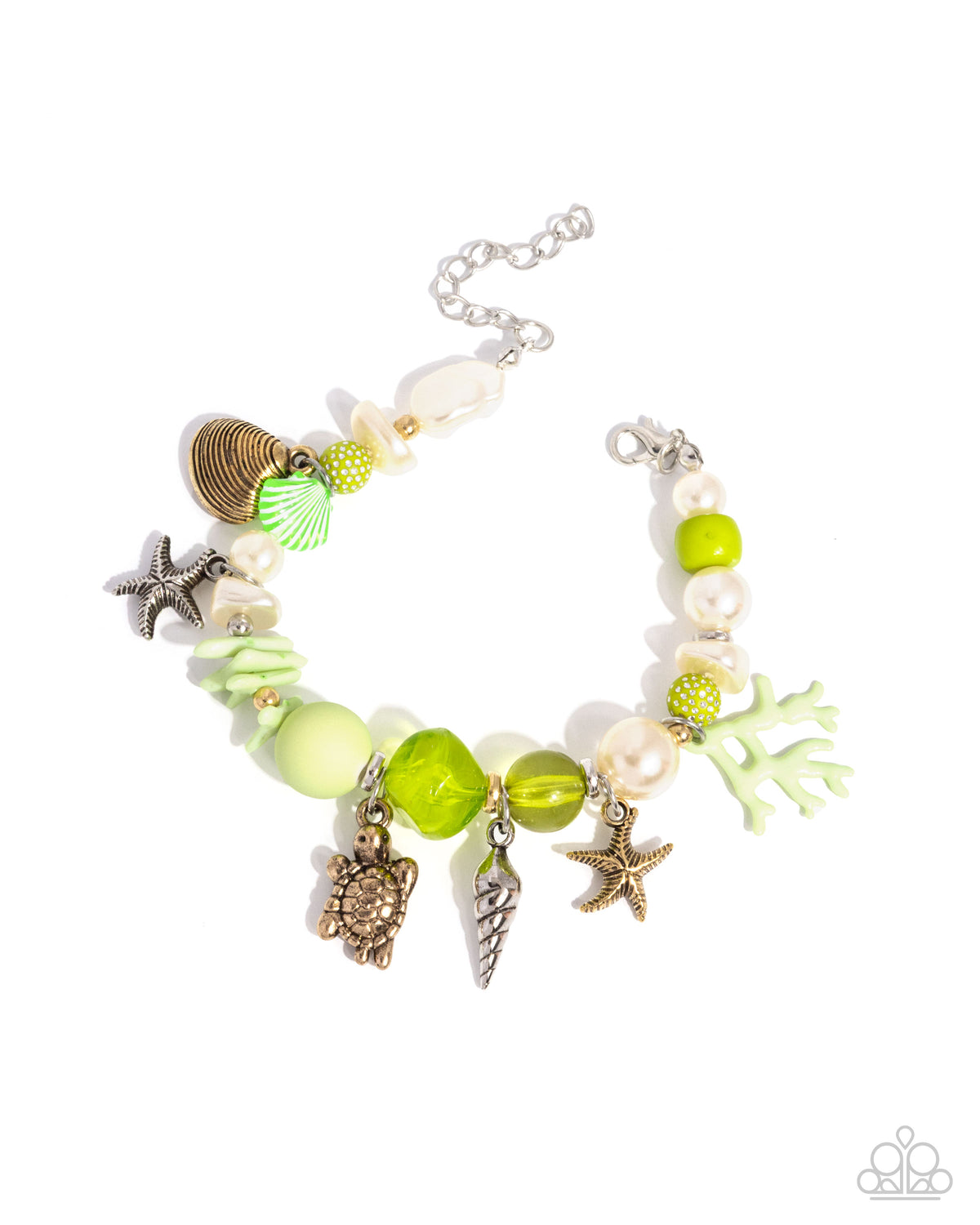 Oceanic Organization Green Charm Necklace & Bracelet Set - Paparazzi Accessories