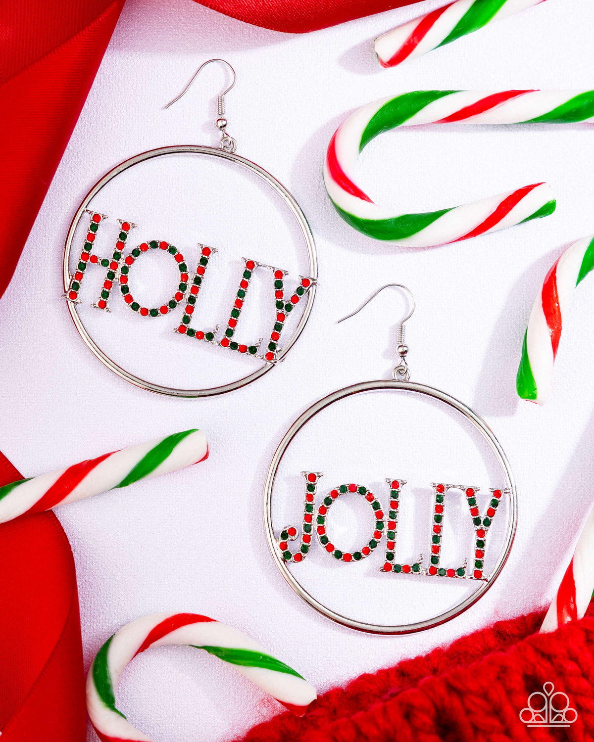 Holly Jolly Multi Red & Green Rhinestone Earrings - Paparazzi Accessories