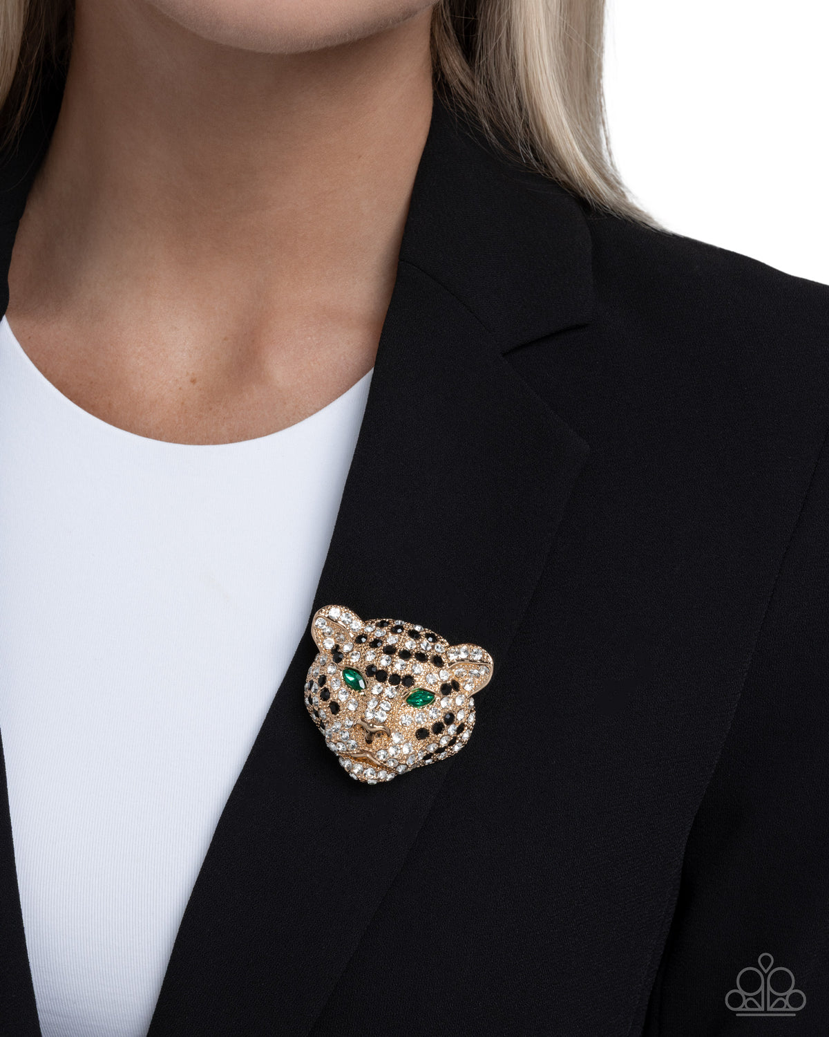 Leopard Location Gold & Multi Rhinestone Brooch - Paparazzi Accessories