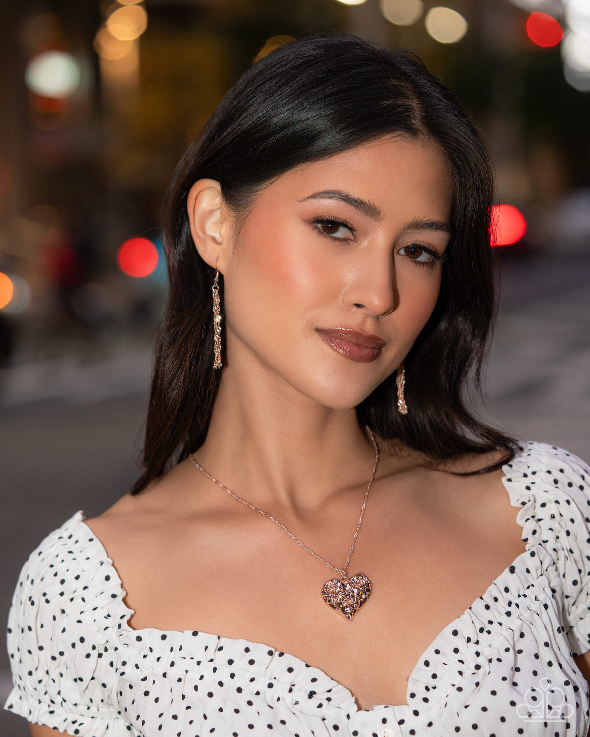 Vintage Flair Rose Gold Heart Necklace - Paparazzi Accessories