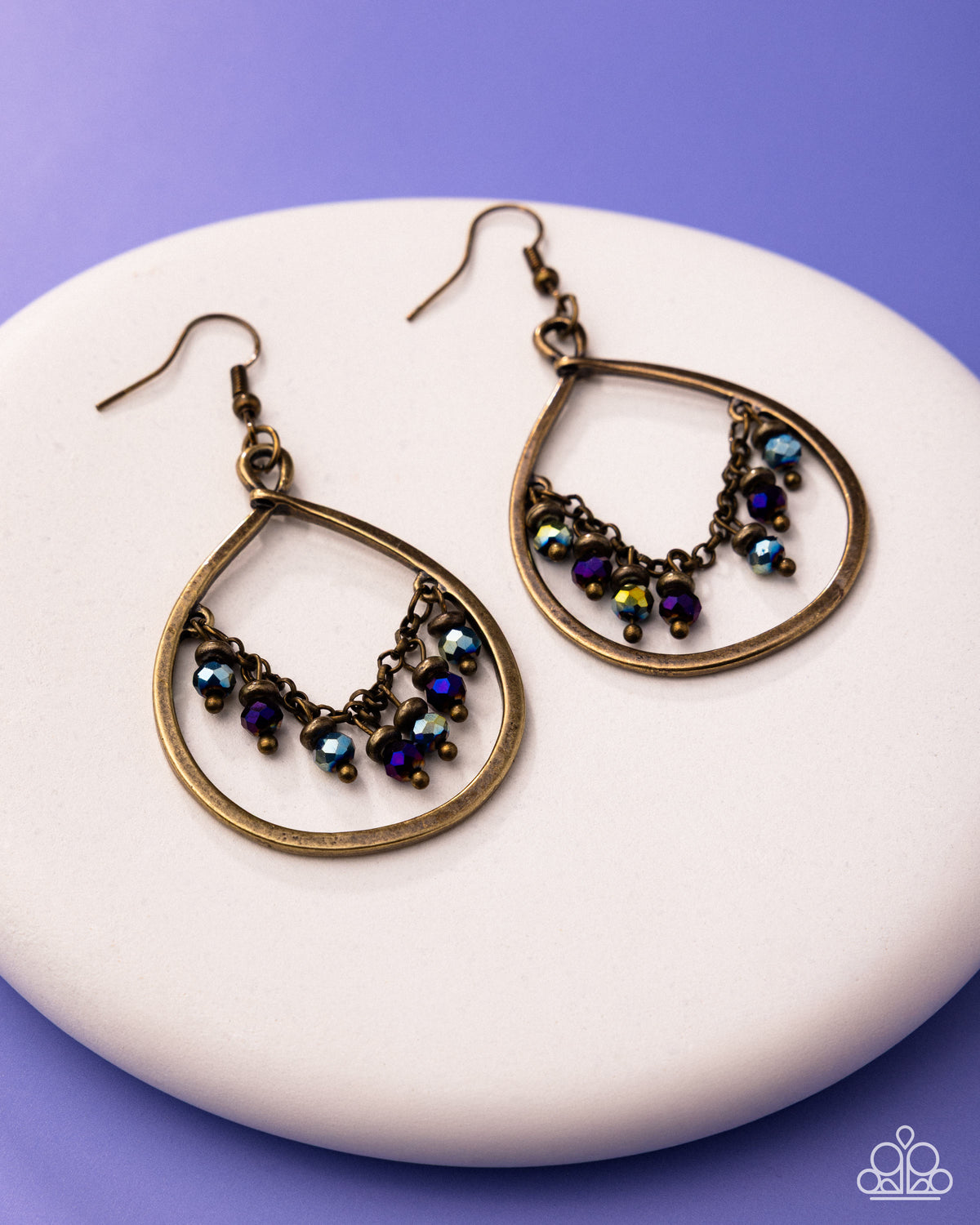 Flashback Fringe Multi & Brass Earrings - Paparazzi Accessories