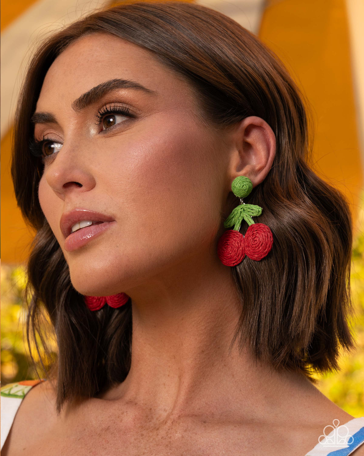 Crafted Cherry Red Raffia Earrings - Paparazzi Accessories