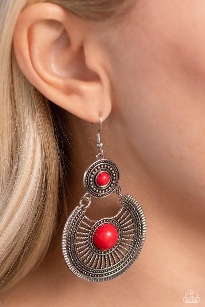 A Wild Bunch Red Earrings - Paparazzi Accessories