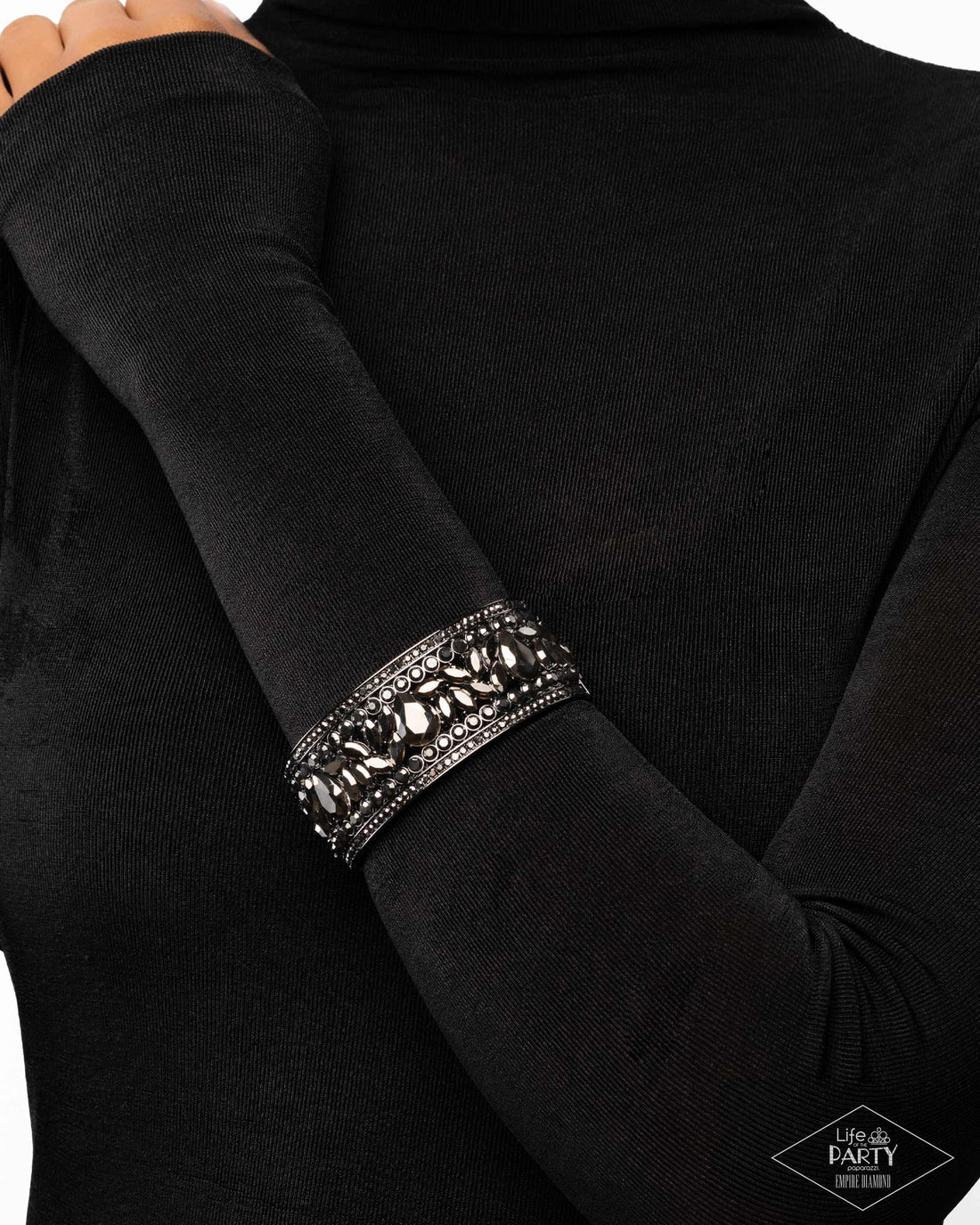 After Party Powerhouse Gunmetal Black Zi Collection Hinged Bracelet - Paparazzi Accessories