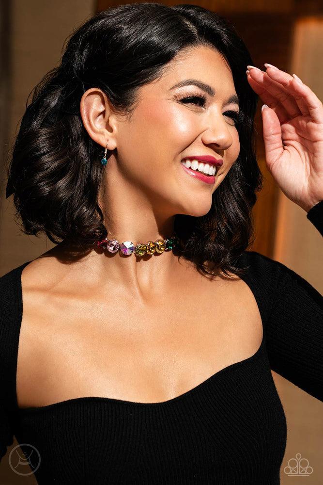 Alluring A-Lister Multi Rhinestone Choker Necklace - Paparazzi Accessories