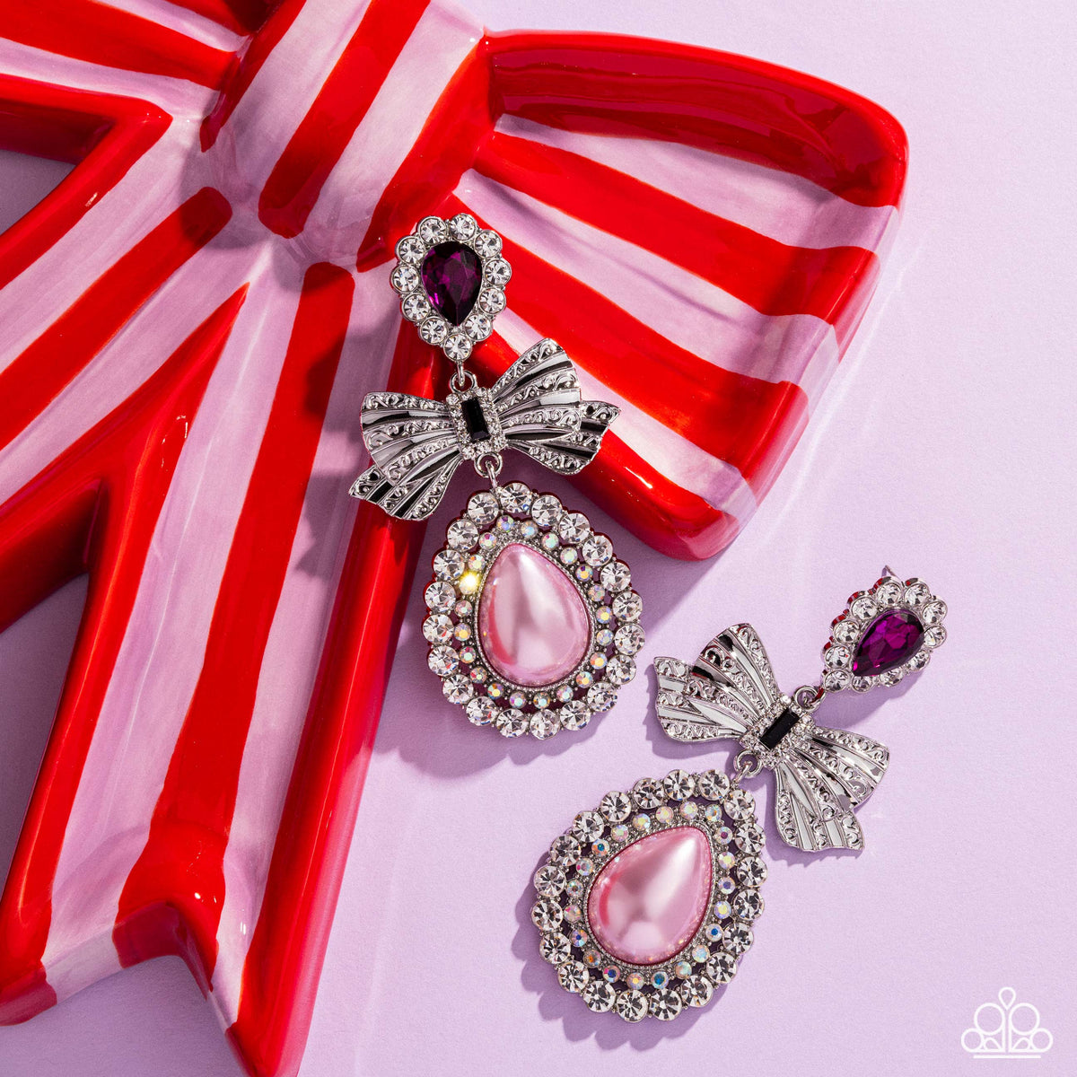 Alluring Aesthetic Multi Pink Pearl & Rhinestone Earrings - Paparazzi Accessories