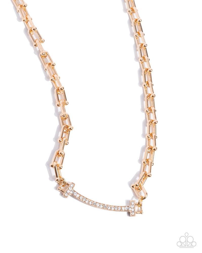 Anchored Actress Gold Necklace - Paparazzi Accessories