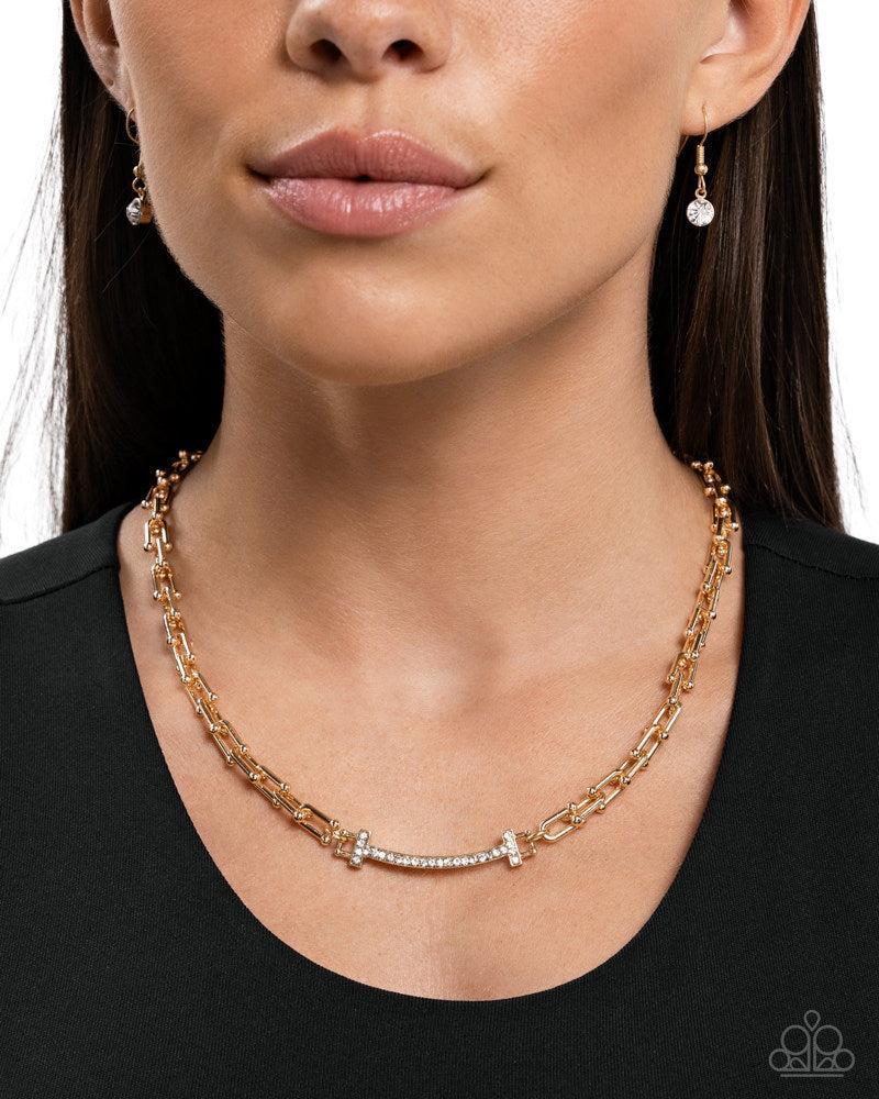 Anchored Actress Gold Necklace - Paparazzi Accessories