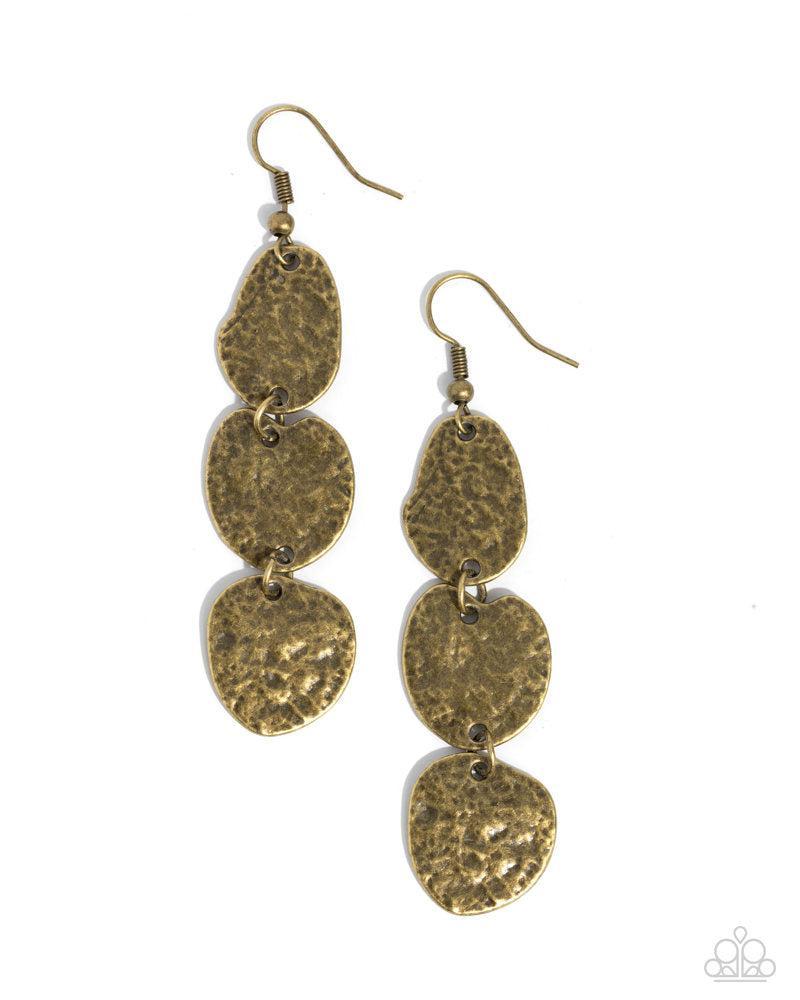Ancient Archive Brass Earrings - Paparazzi Accessories