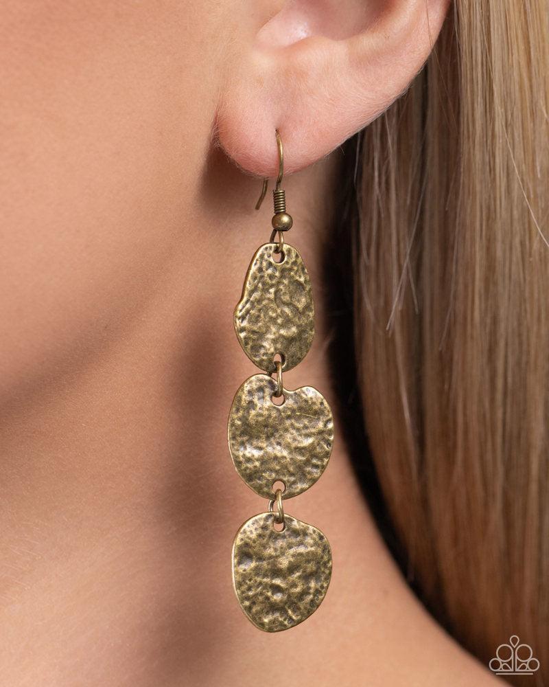 Ancient Archive Brass Earrings - Paparazzi Accessories