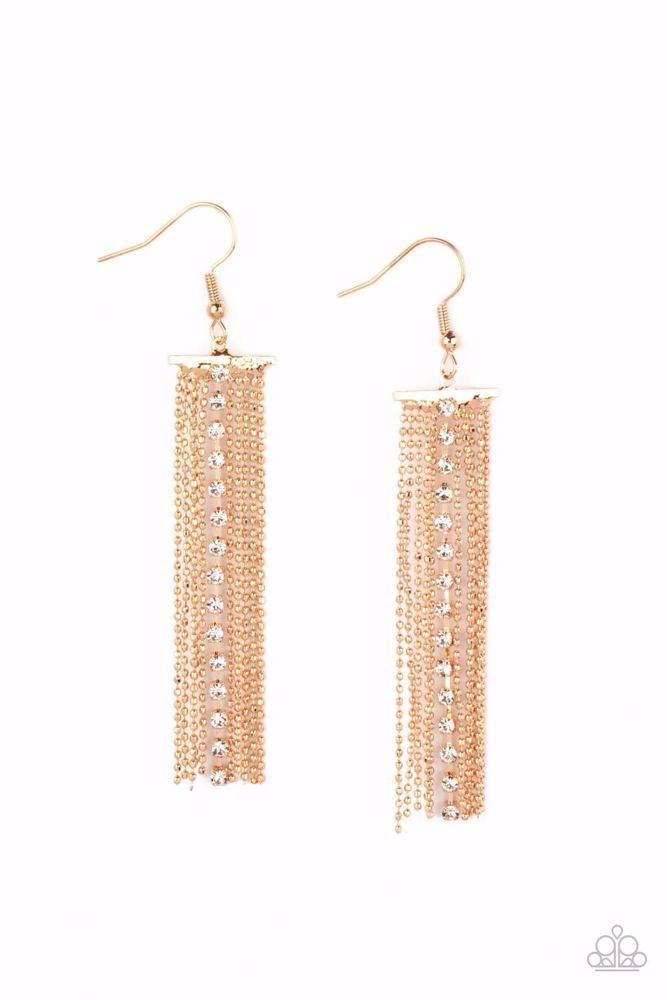 Another Day, Another DRAMA Gold Earrings - Paparazzi Accessories