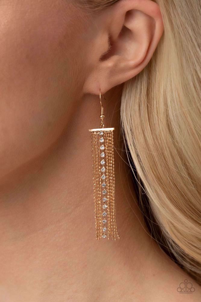Another Day, Another DRAMA Gold Earrings - Paparazzi Accessories