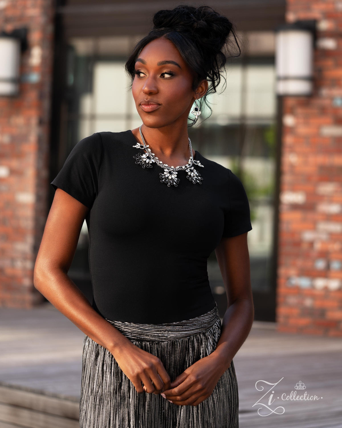 Assertive 2024 Zi Collection Necklace - Paparazzi Accessories stylized on model in casual dress - CarasShop.com - Paparazzi Jewelry by Cara Jewels