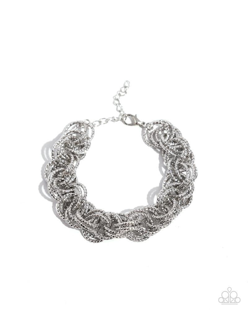 Audible Shimmer Silver Bracelet - Paparazzi Accessories