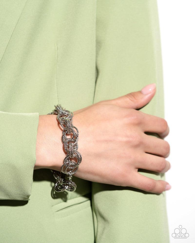 Audible Shimmer Silver Bracelet - Paparazzi Accessories