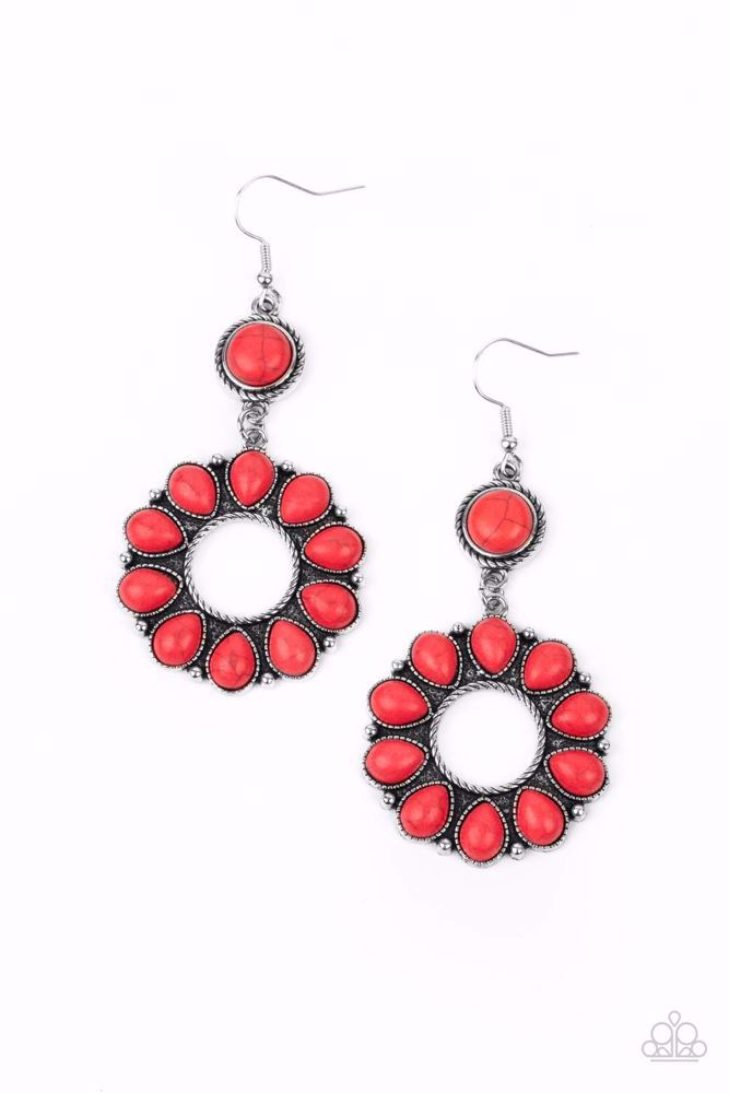 Back At The Ranch Red Earrings - Paparazzi Accessories