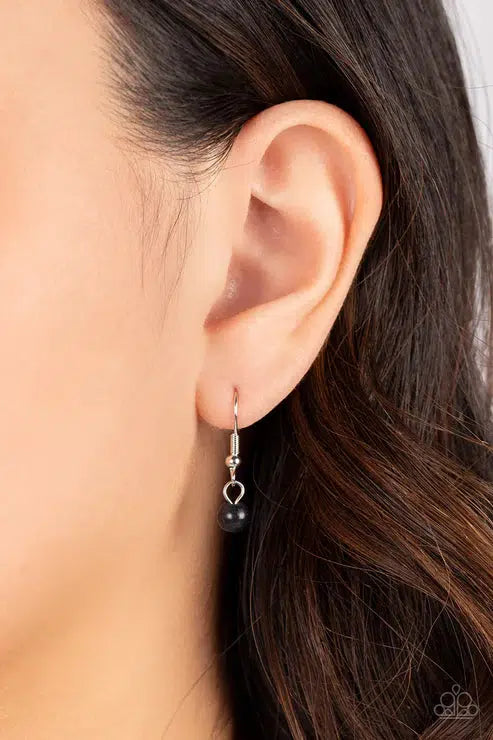 Badlands Basin Black Necklace - Paparazzi Accessories - free matching earrings -CarasShop.com - Paparazzi Jewelry by Cara Jewels