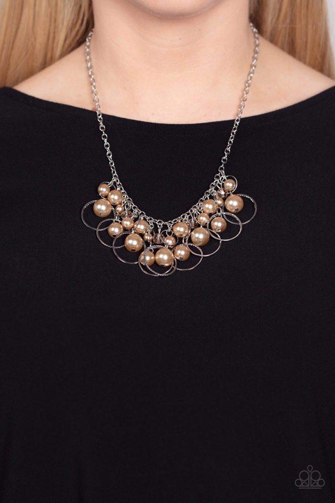 Ballroom Bliss Brown Necklace - Paparazzi Accessories