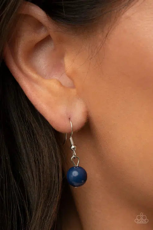 Barcelona Bash Blue Necklace - Paparazzi Accessories - free matching earrings -CarasShop.com - Paparazzi Jewelry by Cara Jewels