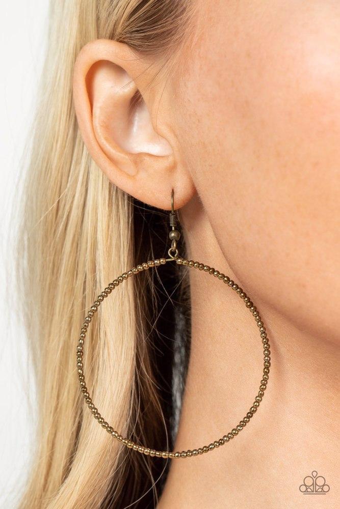 Basically Beaded Brass Earrings - Paparazzi Accessories